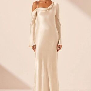 Shona Joy Cream One Shoulder Dress